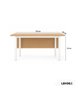 Bàn làm việc chân sắt LBV96.1 120x60 cm - Vân gỗ nhạt + Chân trắng - Ảnh 2
