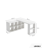 Bàn làm việc chữ L LBV28.3 80x100 - Trắng