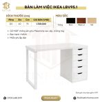 Bàn làm việc IKEA 1 Tủ LBV95.1 120×60 – Trắng