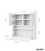 Bàn làm việc treo BLVT01.1 80x115 - Trắng