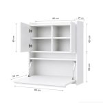Bàn làm việc treo BLVT01.1 80x115 - Trắng