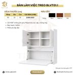 Bàn làm việc treo BLVT01.1 80x115 - Trắng