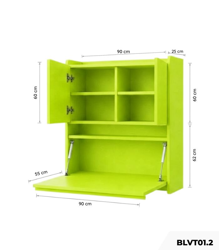 Bàn làm việc treo BLVT01.2 90-x115 - Xanh chuối