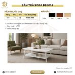 Bàn trà sofa 2 tầng thiết kế chân gỗ đơn giản BSF01.2 100x50 cm - Trắng