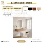 Bàn trang điểm treo BTD01.1 80×30 – Vân gỗ nhạt