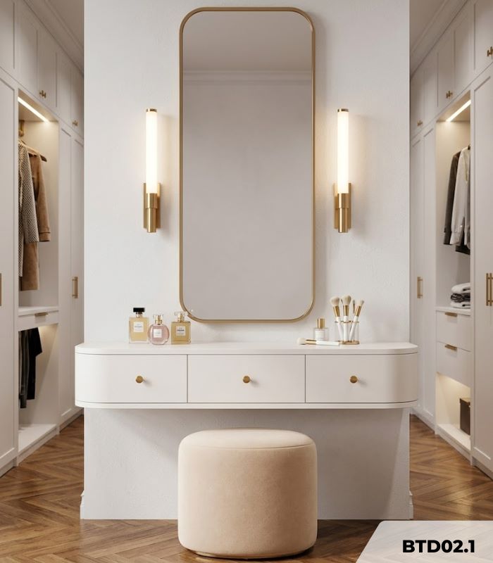 Bàn trang điểm treo BTD02.1 120×50 – Trắng
