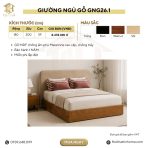 Giường gỗ GNG26.1 180×200 – Vân gỗ nhạt