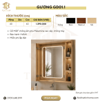 Gương chữ nhật bo góc đèn Led GD01.1 40×60 - Ảnh 2
