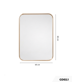 Gương chữ nhật bo góc khung nhôm gold GD02.1 60×80