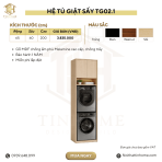 Hệ tủ giặt sấy TG02.1 65x200 - Vân gỗ nhạt