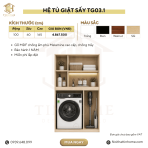 Hệ tủ giặt sấy TG03.1 100x165 - Vân gỗ nhạt