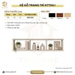 Kệ gỗ trang trí treo tường KTT04.1 150x30x25 - Be - Ảnh 3