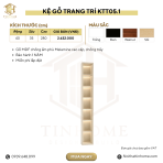 Kệ gỗ trang trí âm tường KTT05.1 40x280 - Be