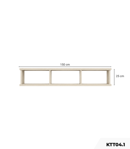 Kệ gỗ trang trí treo tường KTT04.1 150x30x25 - Be