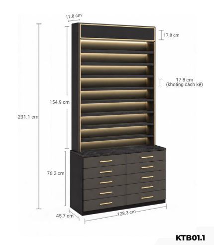 Kệ trưng bày sơn gel nhỏ (Nail Polish Mini Shelves) KTB01.1