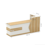 Quầy lễ tân LT01.1 - Trắng phối vân gỗ nhạt