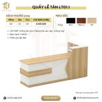 Quầy lễ tân LT01.1 - Trắng phối vân gỗ nhạt - Ảnh 3