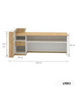 Quầy lễ tân LT01.1 - Trắng phối vân gỗ nhạt - Ảnh 2
