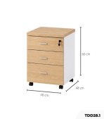 Tab Di Động TDD28.1 40x48x60 – Trắng + Vân gỗ nhạt
