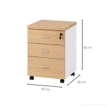 Tab Di Động TDD28.1 40x48x60 – Trắng + Vân gỗ nhạt