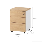 Tab Di Động TDD28.1 40x48x60 – Trắng + Vân gỗ nhạt