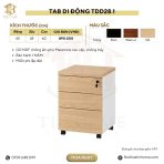 Tab Di Động TDD28.1 40x48x60 – Trắng + Vân gỗ nhạt
