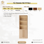 Tủ trang trí TTT18.1 60x20x200 – Vân Gỗ Nhạt