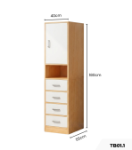 Tủ bếp TB01.1 40×55×180 – Vân gỗ nhạt