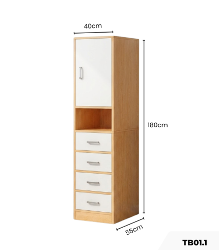 Tủ bếp TB01.1 40×55×180 – Vân gỗ nhạt