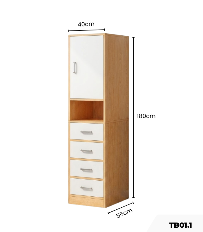 Tủ bếp TB01.1 40×55×180 – Vân gỗ nhạt