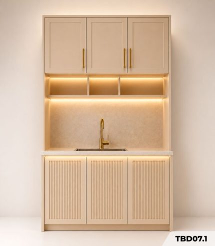 Tủ bếp dưới kèm cánh lam TBD07.1 150x85 - Be