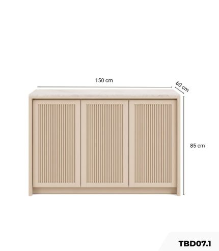 Tủ bếp dưới kèm cánh lam TBD07.1 150x85 - Be