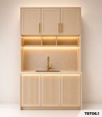 Tủ bếp trên phối cánh TBT06.1 150x30x25 - Be