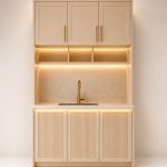 Tủ bếp trên phối cánh TBT06.1 150x30x25 - Be