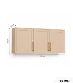 Tủ bếp trên phối cánh TBT06.1 150x30x25 - Be