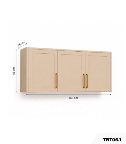 Tủ bếp trên phối cánh TBT06.1 150x30x25 - Be