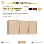 Tủ bếp trên phối cánh TBT06.1 150x30x25 - Be - Ảnh 2