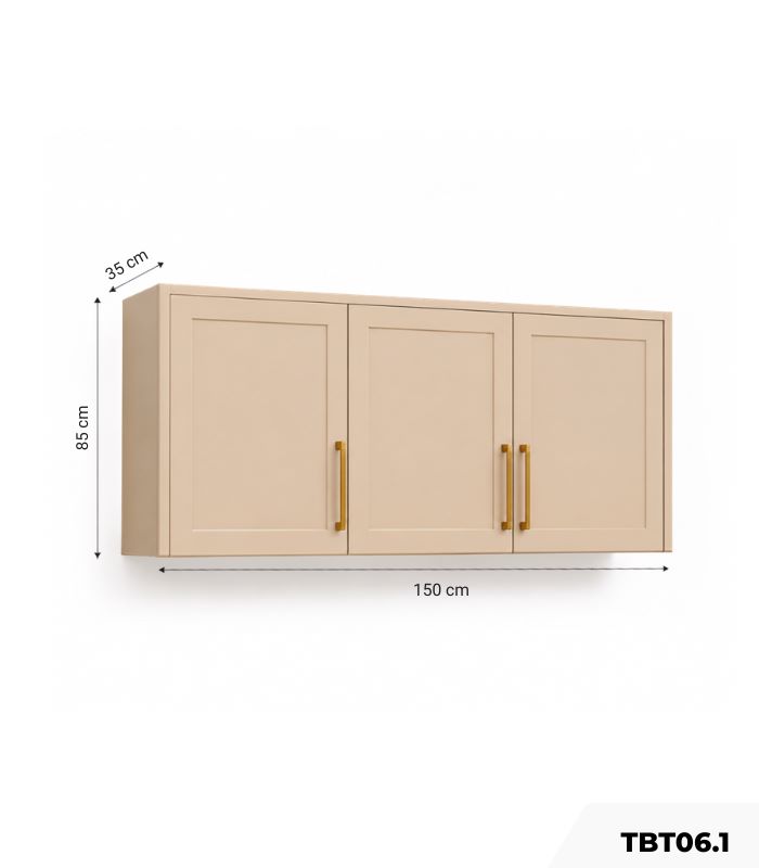 Tủ bếp trên phối cánh TBT06.1 150x30x25 - Be