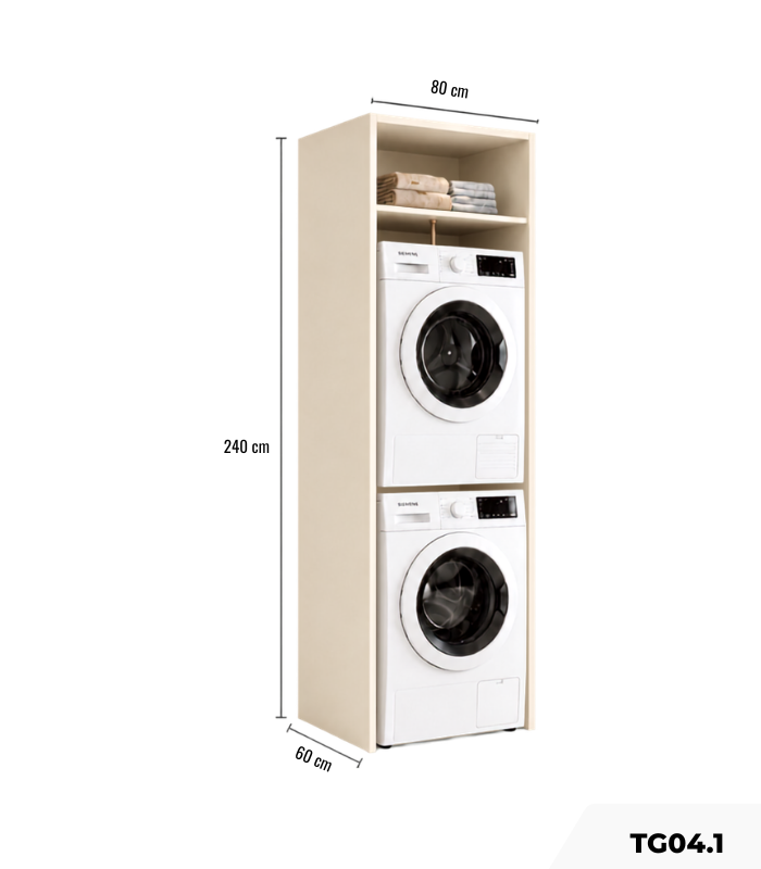 Hệ tủ giặt sấy TG04.1 80x240 - Be