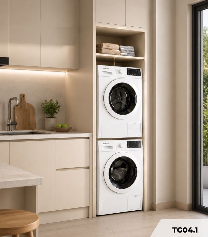 Hệ tủ giặt sấy TG04.1 80x240 - Be
