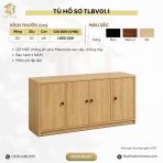 Tủ hồ sơ có cánh TLBV01.1 120×68 – Vân gỗ nhạt - Ảnh 2