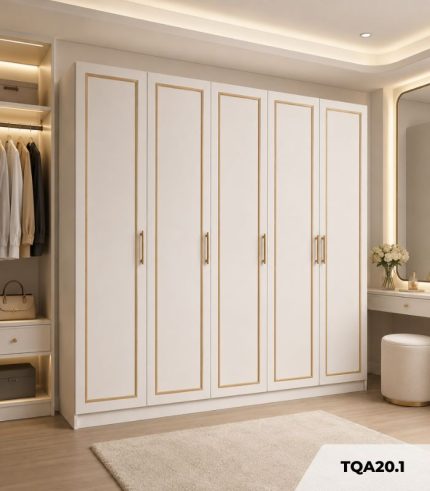Tủ quần áo Cánh sơn 250x280 TQA12.1 – Trắng