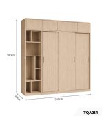 Tủ quần áo 21.1 240x60x280 - Vân gỗ nhạt