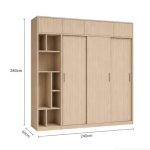 Tủ quần áo 21.1 240x60x280 - Vân gỗ nhạt