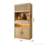 Tủ thờ hoa văn TTH03.1 80x60x280 – Vân gỗ nhạt