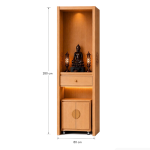 Tủ thờ hoa văn kèm bục gỗ TTH04.1 80x60x280 – Vân gỗ nhạt