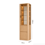 Tủ trang trí bo cong khung gỗ cánh kính TTT17.1 40x60x280 – Vân Gỗ