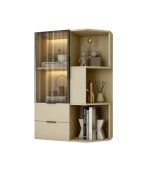 Tủ Trang Trí Góc Tường Khung nhôm Kính màu TTT9.1 60x40x120 - Be