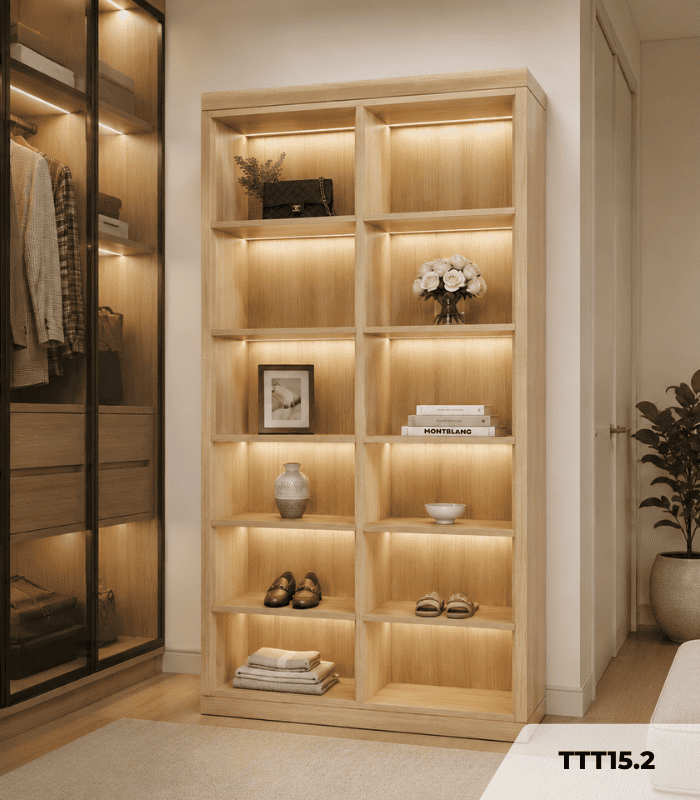 Tủ trang trí TTT15.2 100x280 - Vân gỗ