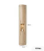 Tủ trang trí bo cong TTT16.1 50x280 - Vân gỗ nhạt